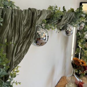 Chemin de table tissé vert