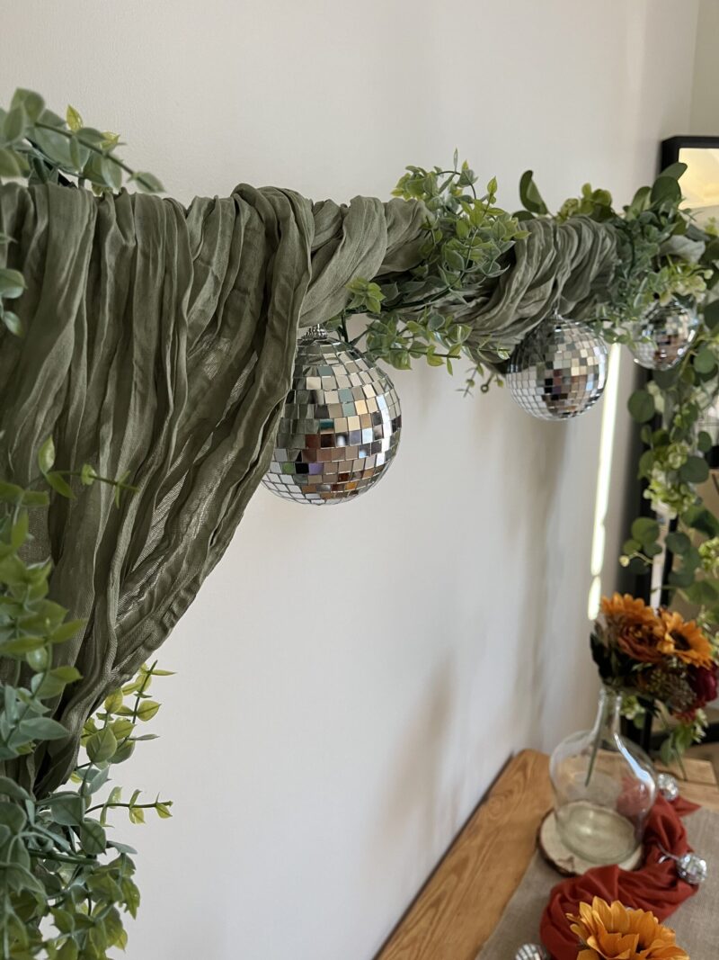Chemin de table tissé vert
